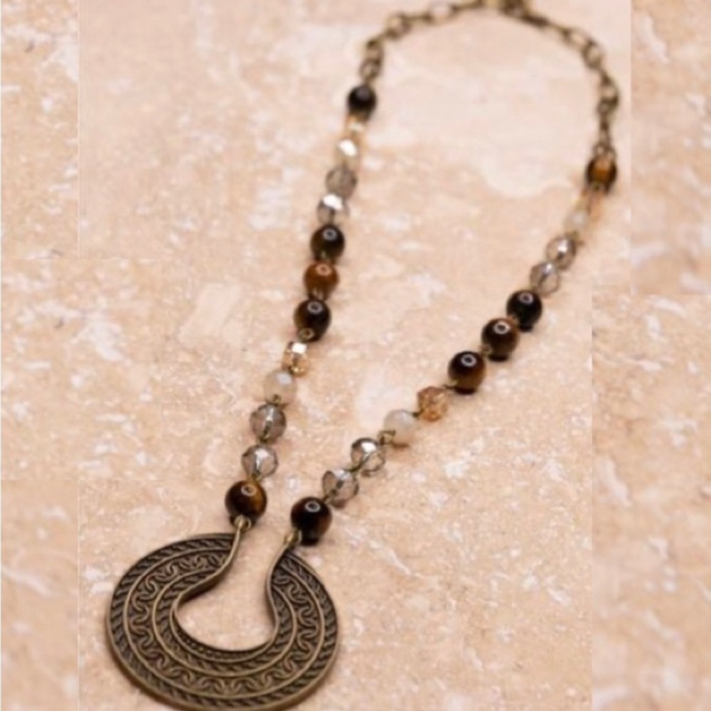 Dylan Ursula Natural Tigers Eye Pendant Necklace